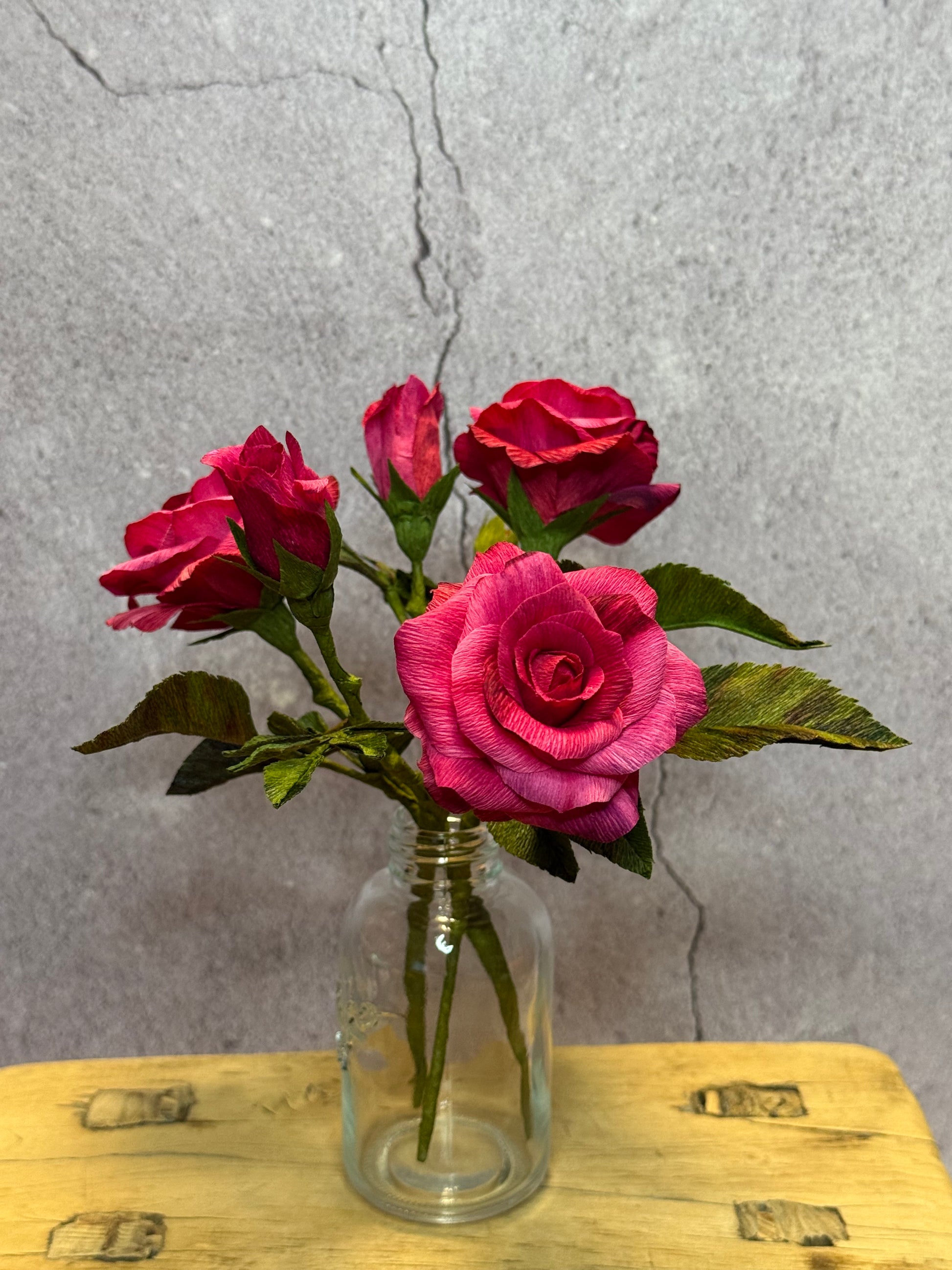 Red Mini Rose Bouquet in vase