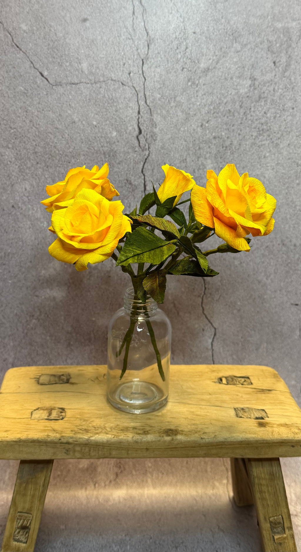 Yellow Mini Rose Bouquet in vase