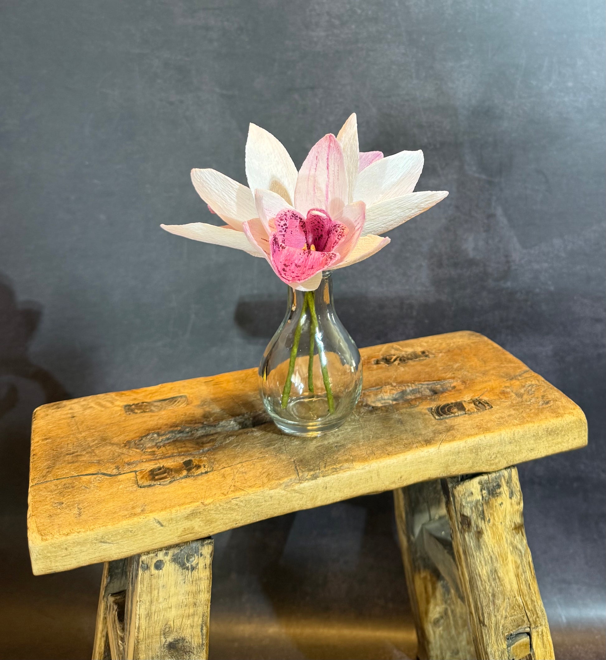 Cymbidium florets in vase